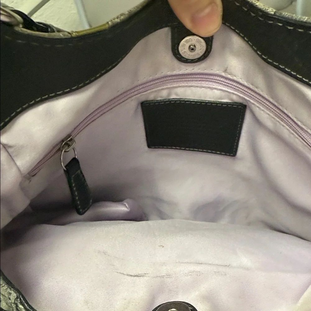Coach Madison Mia Maggie Suede and Leather Patchwork Hobo Bag